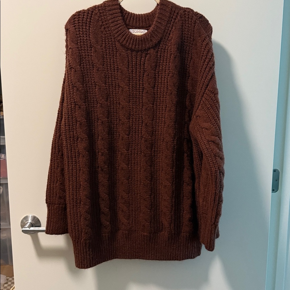 Tomo the Label Brown Cable Knit Sweater